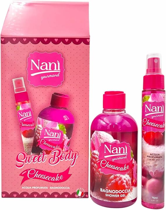 Suarez Nani Gourmand Set Regalo Donna Sweet Body Cheesecake Acqua Corpo Profumata 75 ml e Bagnodoccia 300 ml