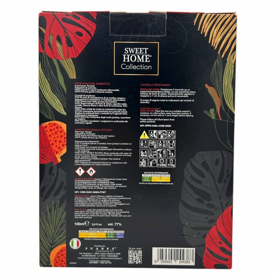 Sweet Home Profumatore Ambiente Con Candela Profumata Ribes Nero e Melograno - immagine 2